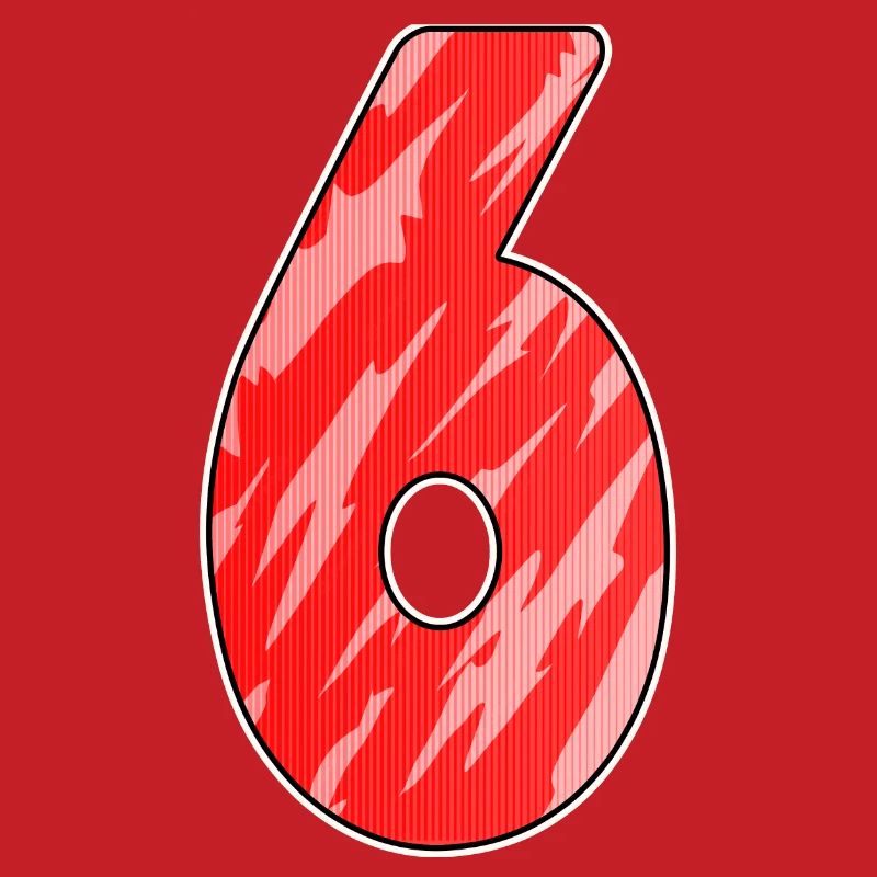 Nummer 6 Muster Rot