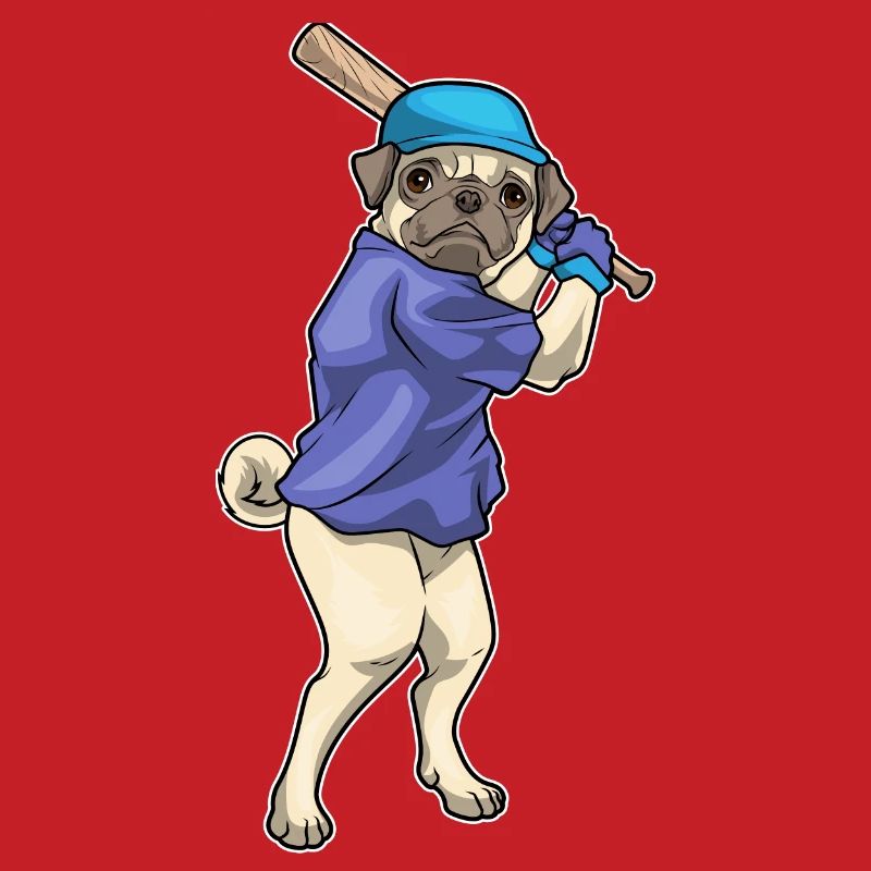 Pug Baseball Baseball Bat