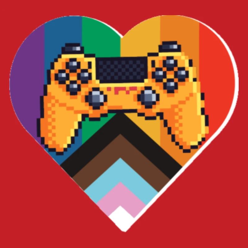 Pixel-Controller Herz im Regenbogen