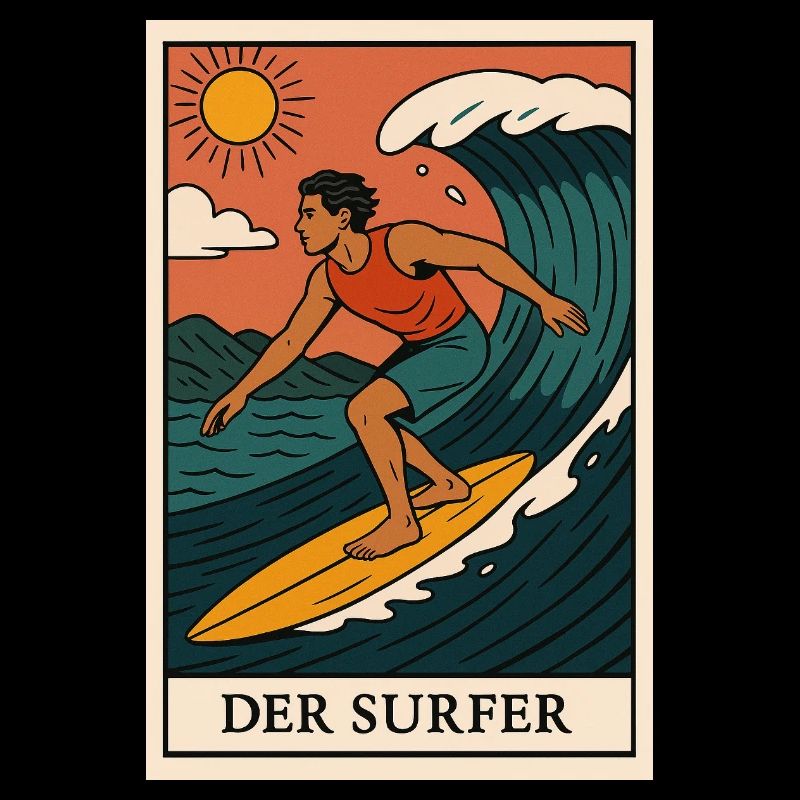 The Surfer Mural with Sunlight