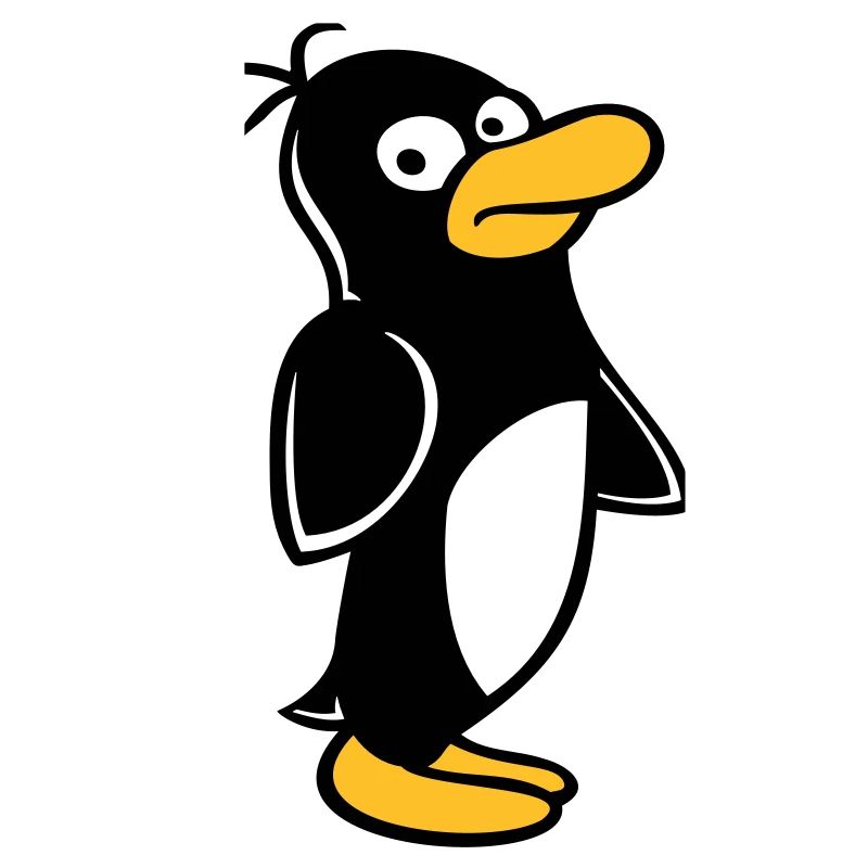 Penguin looks funny cautiously to the side