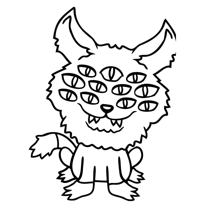 Cat Demon Many Eyes Devil Hell Evil Monster