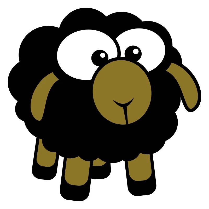 Black Sheep Small Cute Cute Lamb Cool Comic