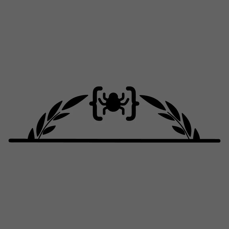 Code logo araignée en demi-couronne de laurier