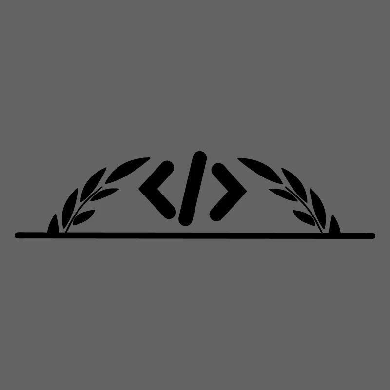 Code logo in half laurel wreath