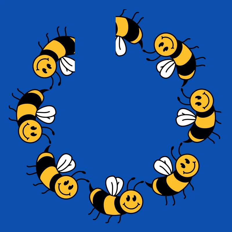 Funny bee circle pattern