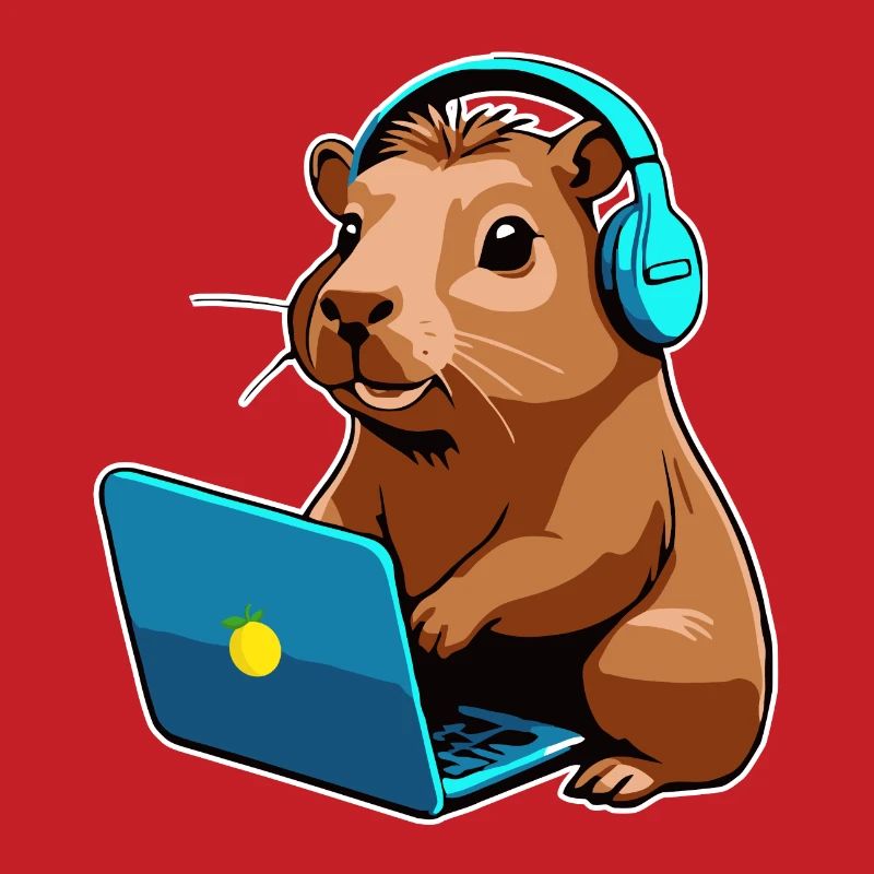 Capybara Programmeur Codeur Ordinateur