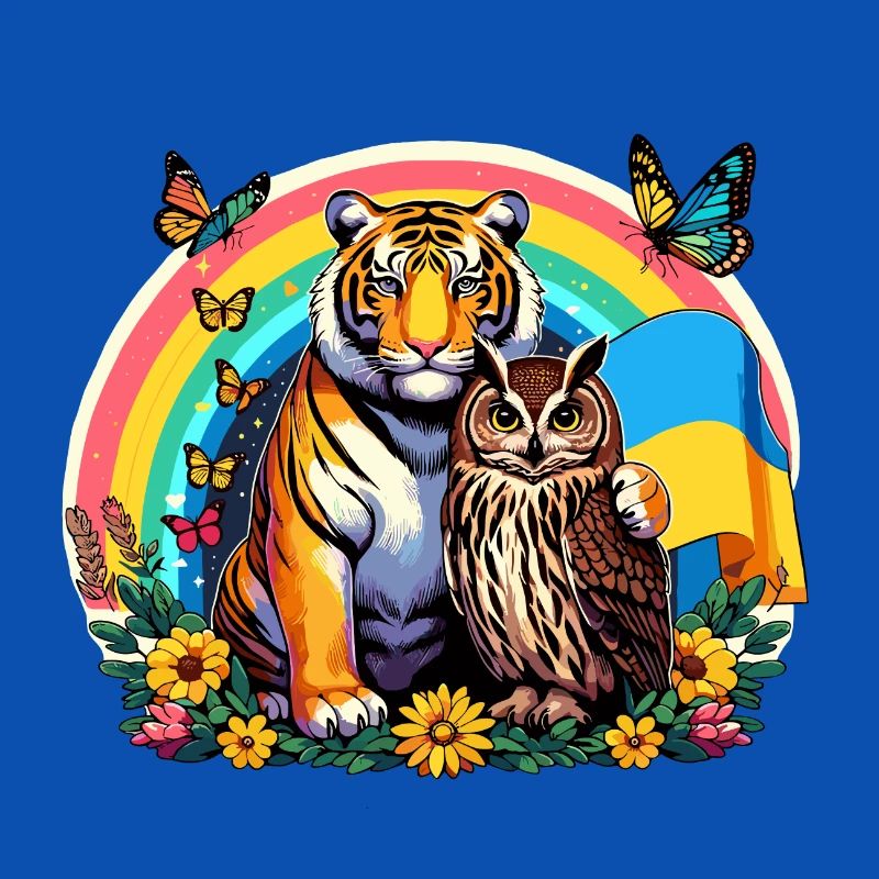 Tiger Eule Regenbogen