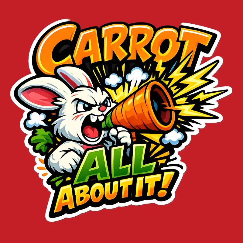 Carrot Megaphone Bunny – Comic Style