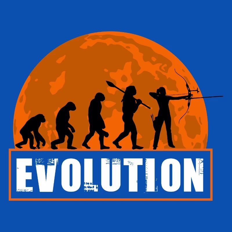 Archery Evolution Hunter Silhouette Retro Vintage