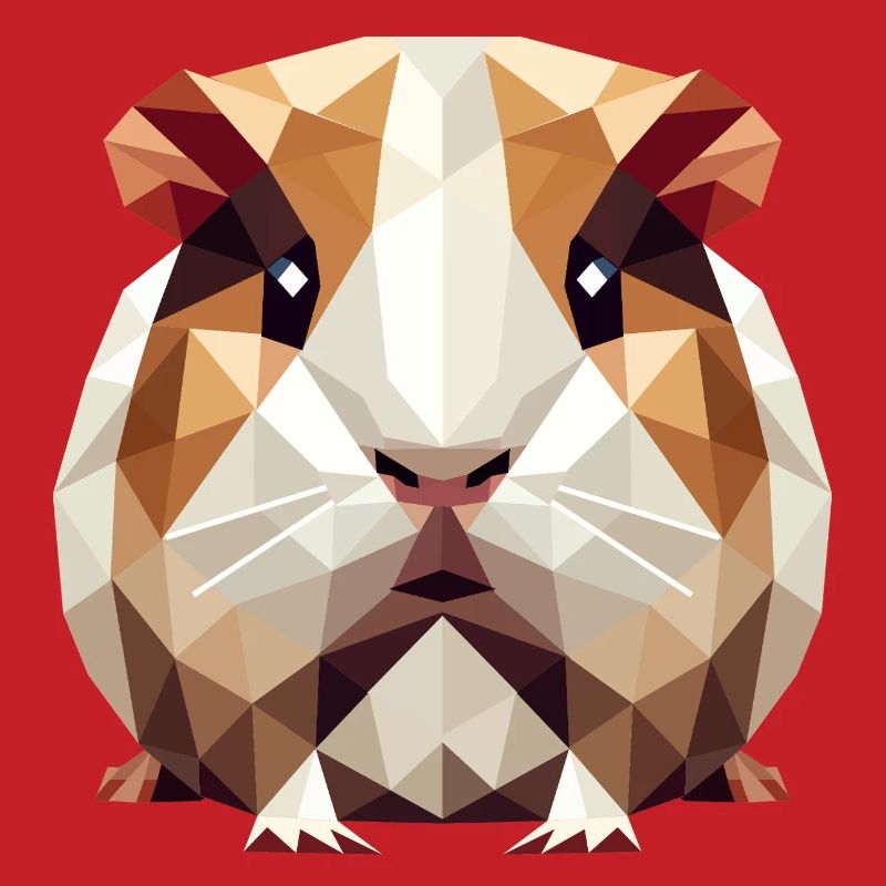 mignon cochon d’Inde dans le style low poly