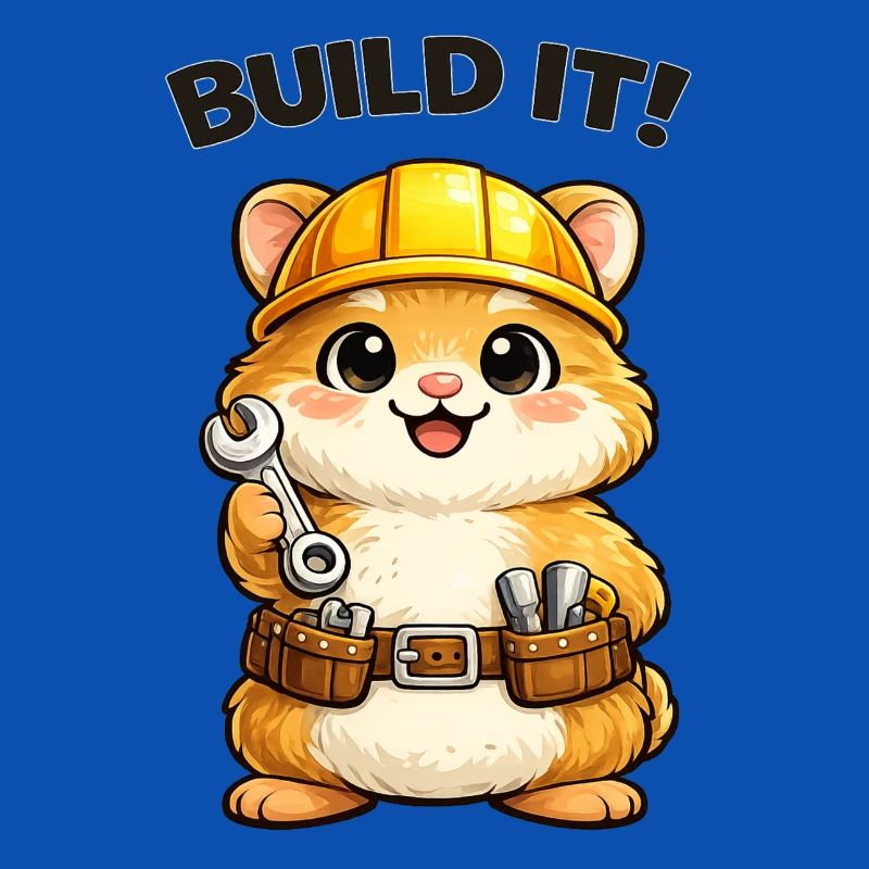 Construction trolley: construction helmet and tools