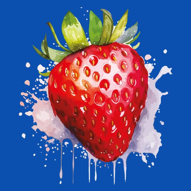 Wasserfarbene Erdbeere Spritzer