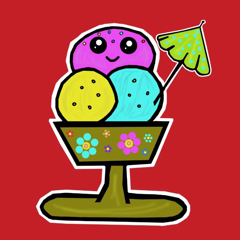 Bunter Eisbecher Eiscreme Eiskreme Eis