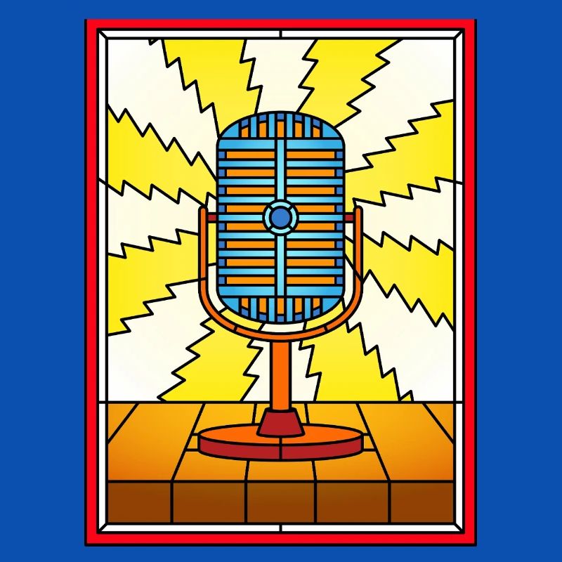 Retro Microphone Lightning Burst
