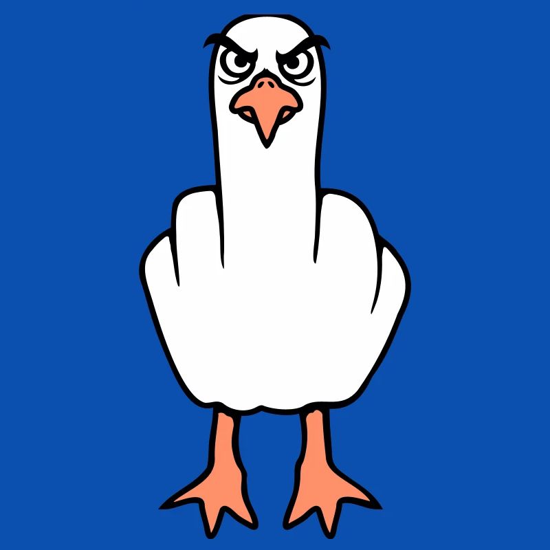 Möwe Mittelfinger Beleidigung Stinkefinger frech