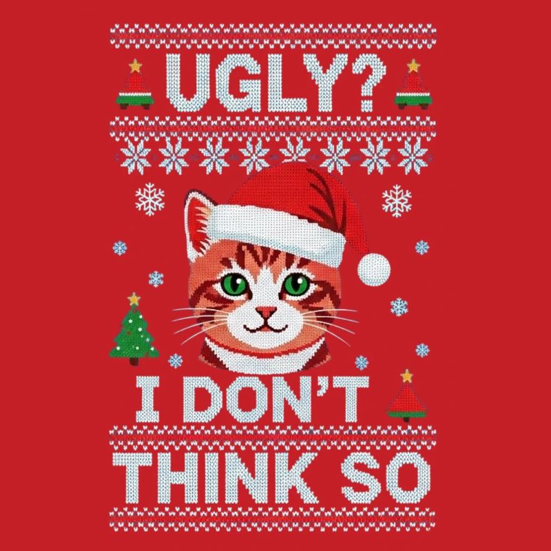 Chat de Noël – Pull de Noël moche