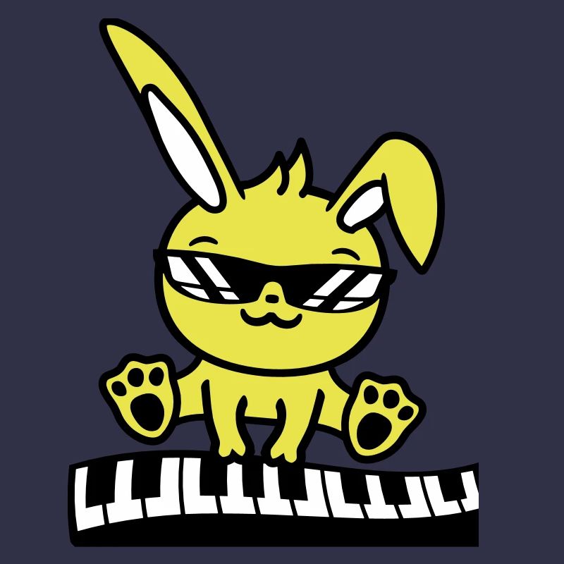 Easter Bunny Rabbit Cute Piano Keyboard Playing