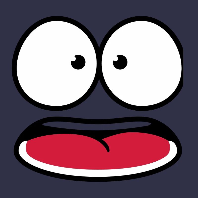 Frightened Insecure Looking Cartoon Face