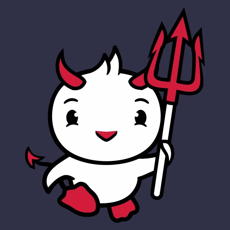 oiseau diable cornes satan trident enfer mal cool