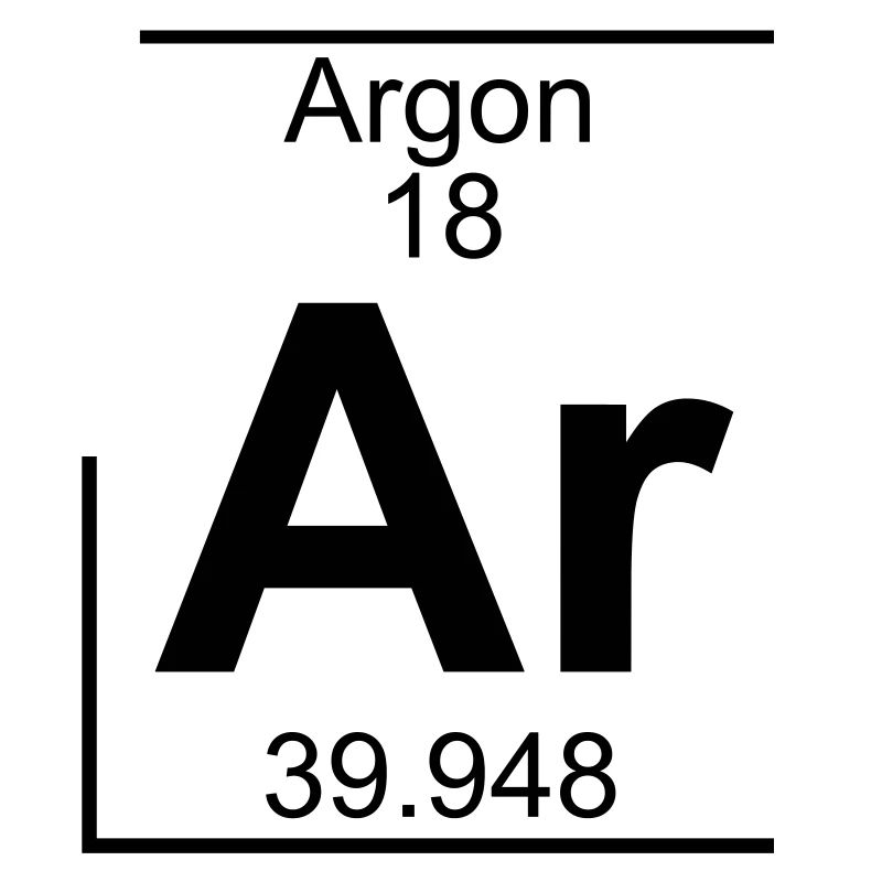 Periodic table element 18 - Ar (argon) - BIG