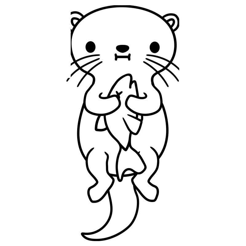 faim d’otter mange du poisson