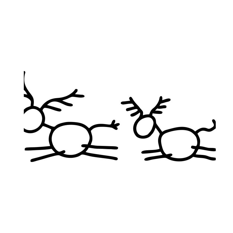 2 Springende Hirsche