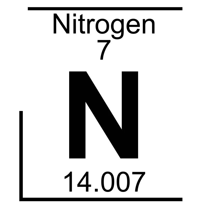 Periodic table element 7 - N (nitrogen) - BIG