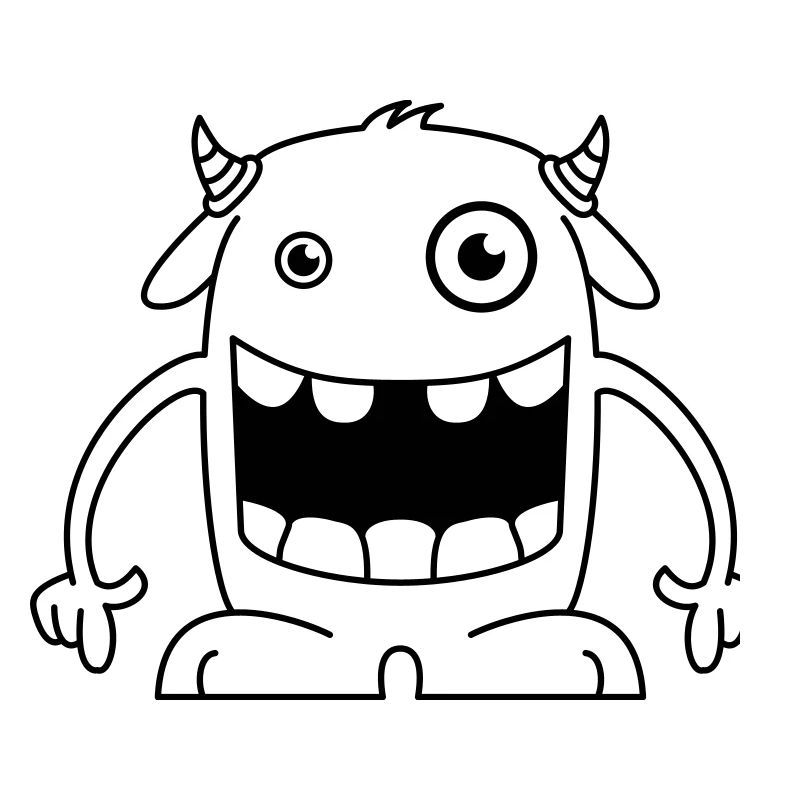Monstre drôle avec des cornes