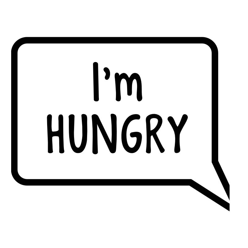 I'm hungry speech bubble tummy design