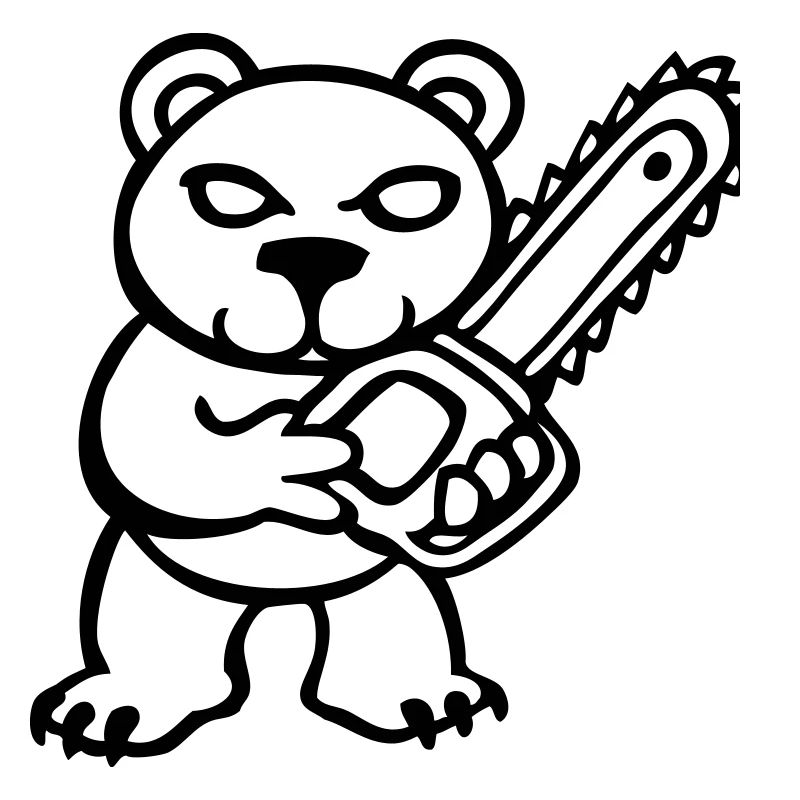 teddy bear pruner bear chainsaw fun naughty