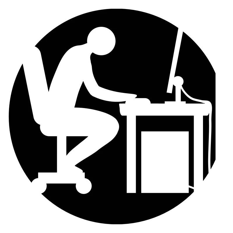 Computer Schreibtisch Nerd Logo