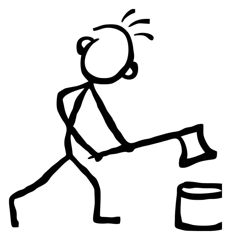 Strichmännchen Holz hacken