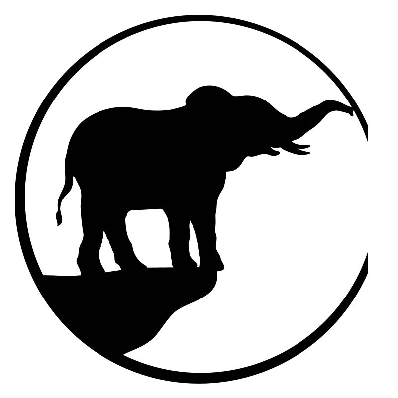 Silhouette d’éléphant Cliff Moon