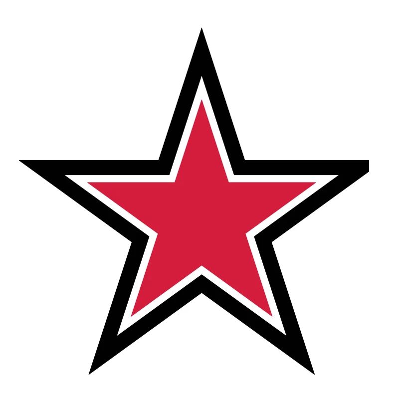 sharp red star with sharp black outline