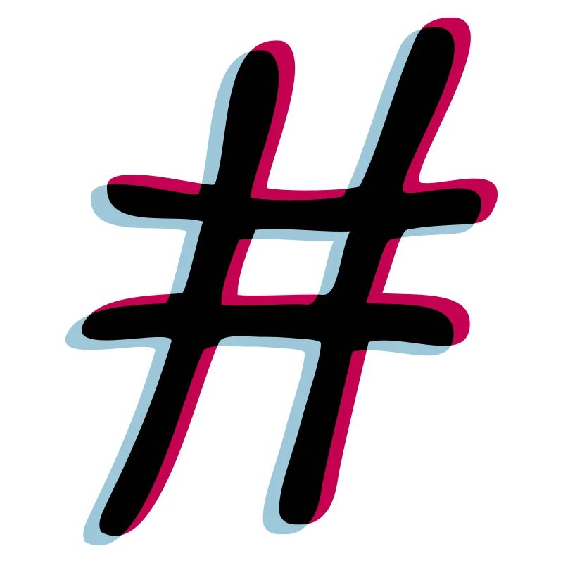 3D effect hashtag