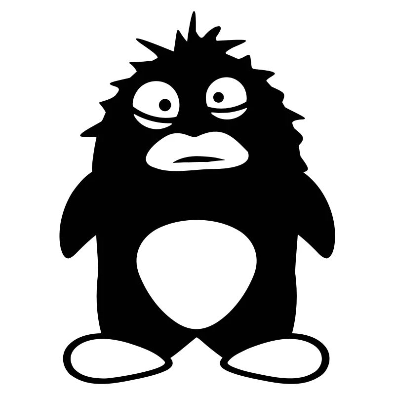 Cute Penguin Looks Stupid Crazy Funny Look