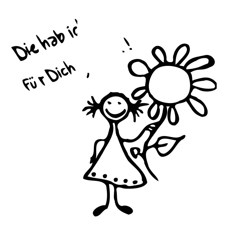 Geburtstag - Strichmännchen mit Blume