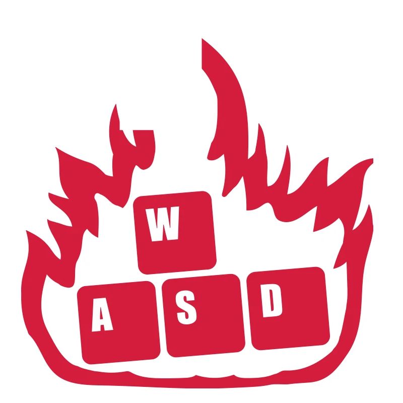 Flammen Nerd Computer WASD
