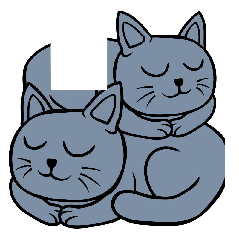 2 cats sleep on each other