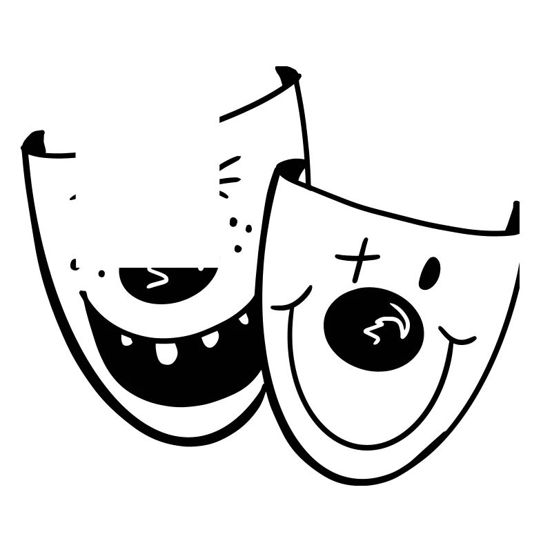 Two funny clown masks - carnival - gift
