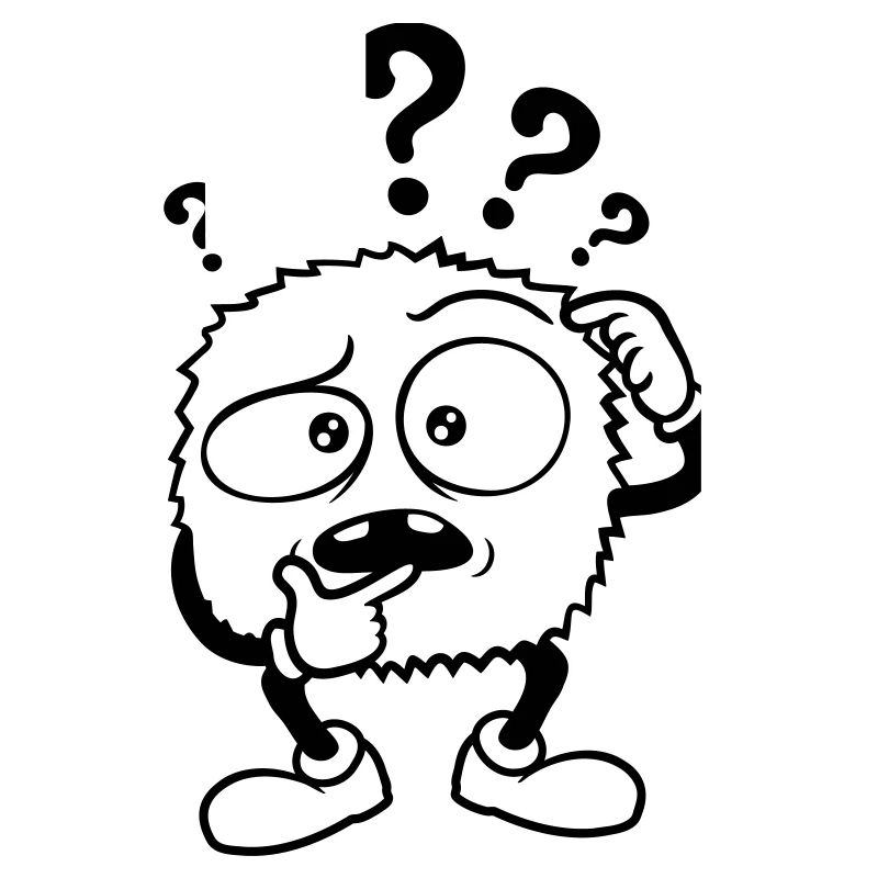 Doubtful question mark skeptical monster