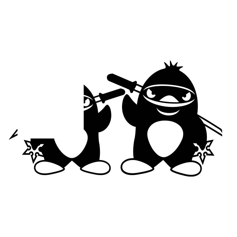 2 Pinguine Ninja Samurai Japanisch Katana Team Duo
