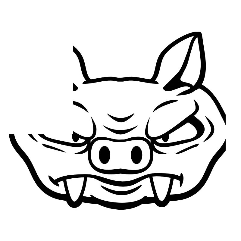 Evil Wild Boar Wild Boar Comic Pig