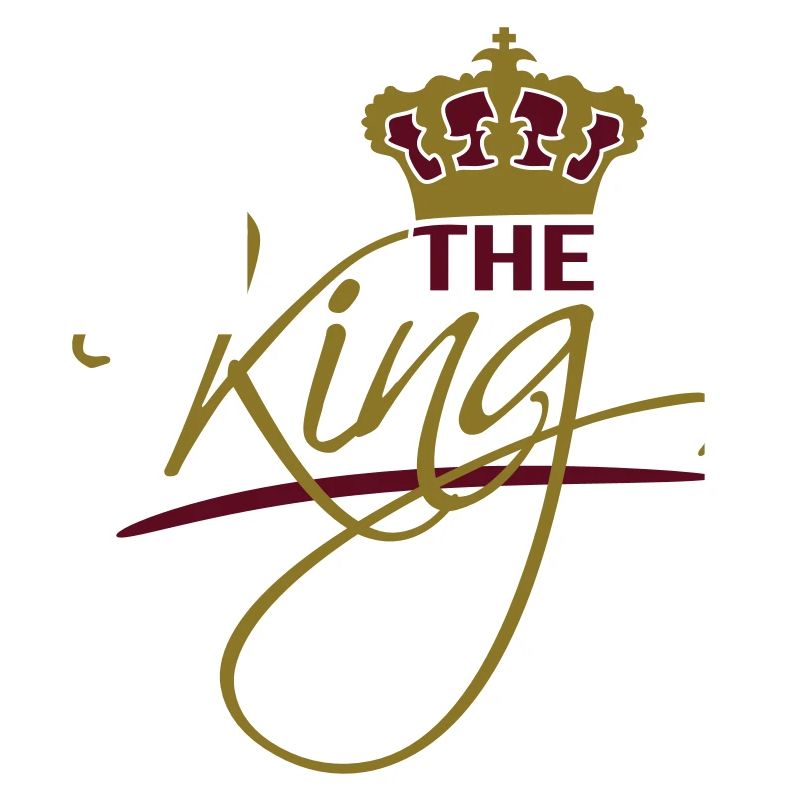gold crown the king text design logo cool chef