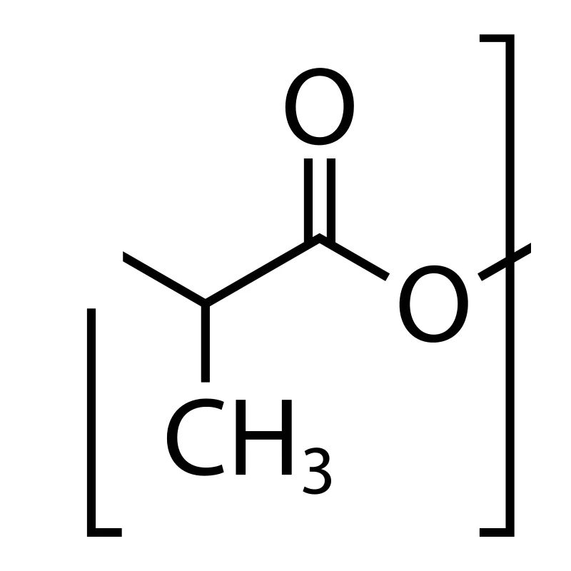 Molécule d'acide polylactique (PLA).
