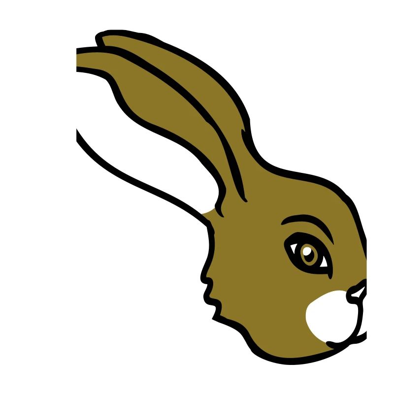 Visage de lapin jetant un coup d’œil de côté, profil vue de côté