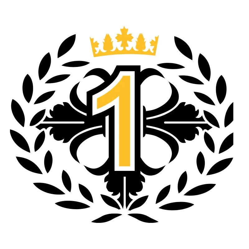 The Number One with a laurel wreath and crown