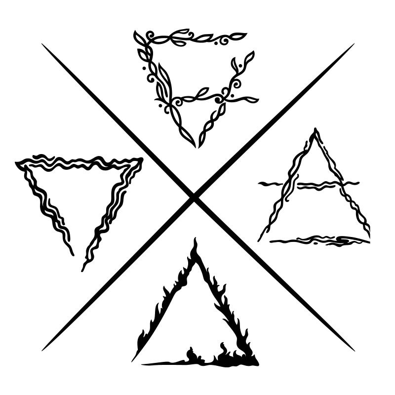Vier Elemente Symbole