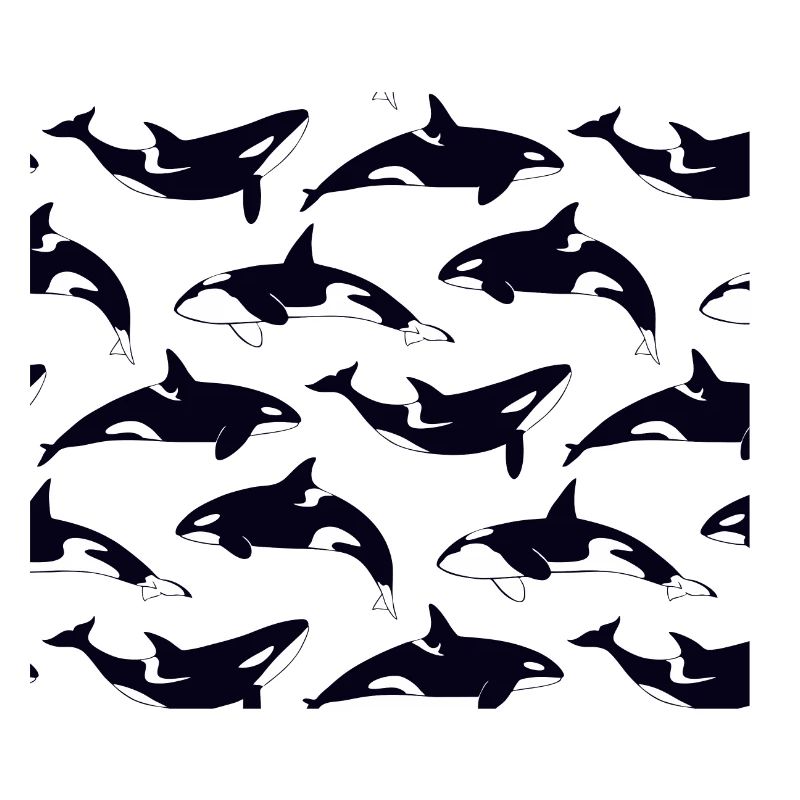 Black and white orca pattern pattern